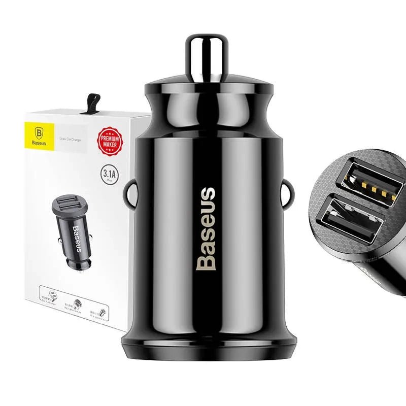 Baseus Φορτιστής Αυτοκινήτου Grain 2xUSB 5V 3.1A (Μαύρο)