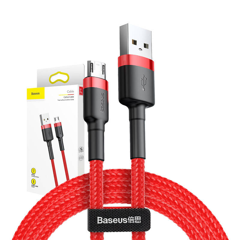 Baseus Καλώδιο MicroUSB Cafule 2.4A 1m (Κόκκινο)
