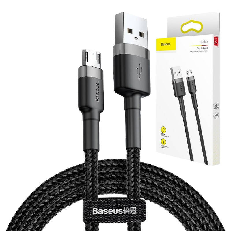 Baseus Καλώδιο MicroUSB Cafule 1.5A 2m (Γκρι/Μαύρο)