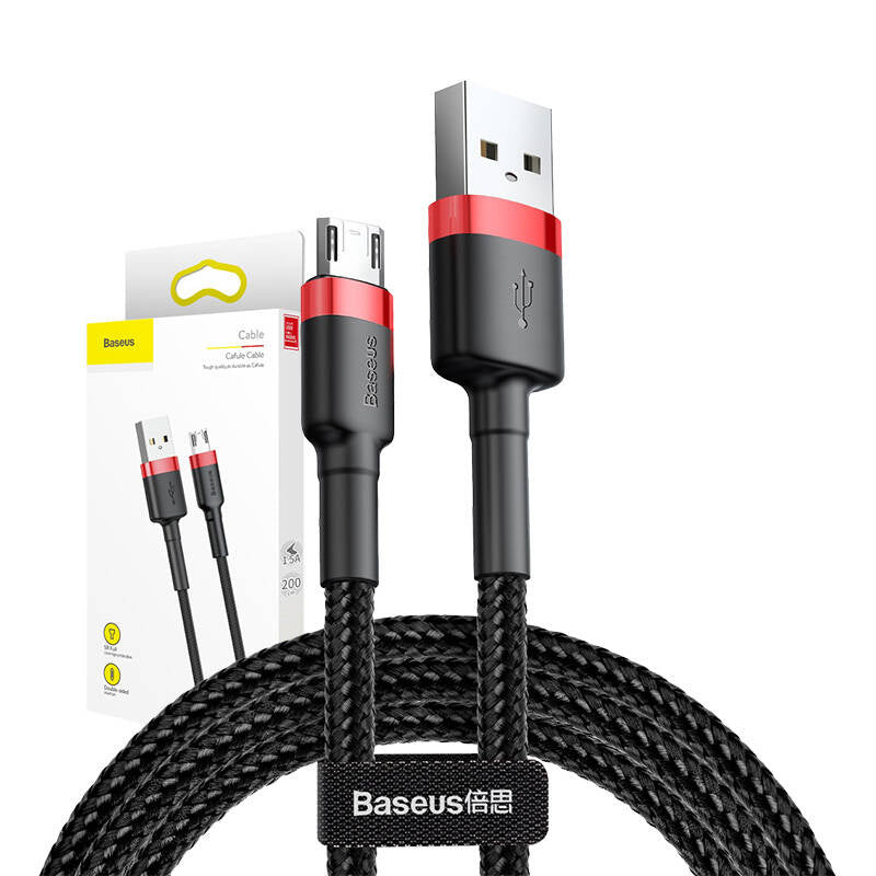 Baseus Καλώδιο MicroUSB Cafule 1.5A 2m (Κόκκινο/Μαύρο)