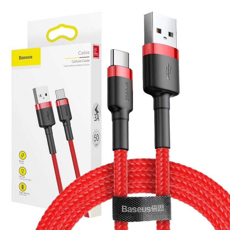 Baseus Καλώδιο USB-C Cafule 3A 1m (Κόκκινο)