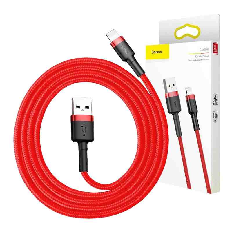 Baseus Καλώδιο USB σε Lightning Cafule 2.4A 0.5m (Κόκκινο)