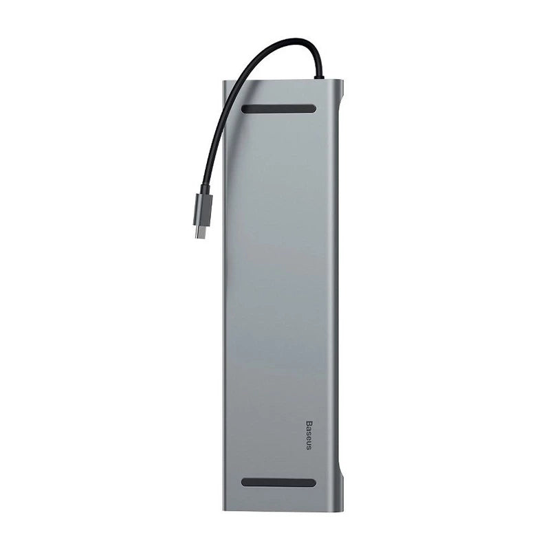 Baseus Docking Station (PD/HD4K*2/VGA/RJ45/SD/TF/USB*3/Audio*1/Stand) Enjoyment Series (Γκρι)