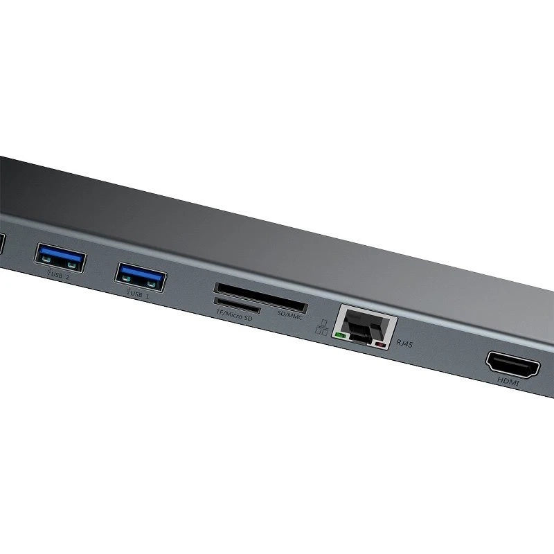 Baseus Docking Station (PD/HD4K*2/VGA/RJ45/SD/TF/USB*3/Audio*1/Stand) Enjoyment Series (Γκρι)