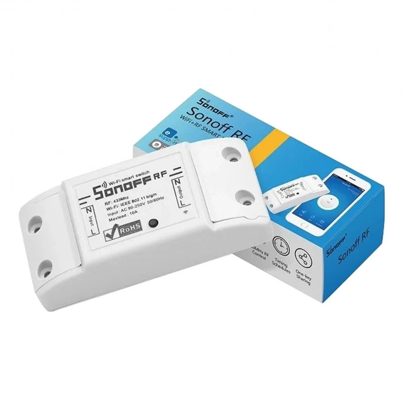 Sonoff Έξυπνος Διακόπτης WiFi + RF 433 RF R2 (ΝΕΟ) (Λευκό)