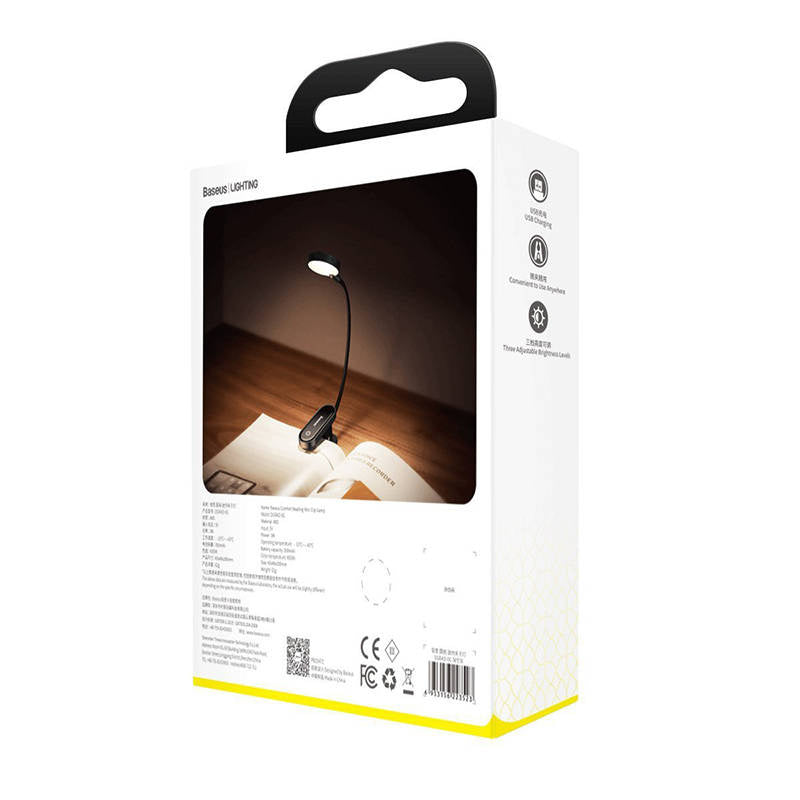 Baseus Φωτιστικό Comfort Reading Mini Clip DGRAD-0G (Γκρι σκούρο)