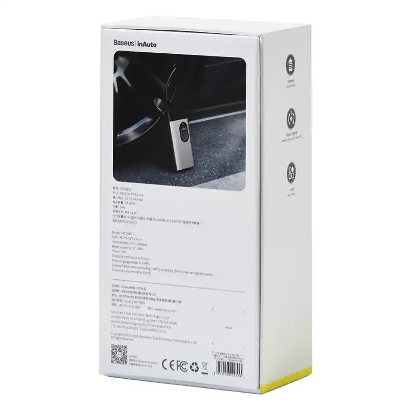 Baseus Ψηφιακή Τρόμπα Αυτοκινήτου 120PSI (Ασημί)