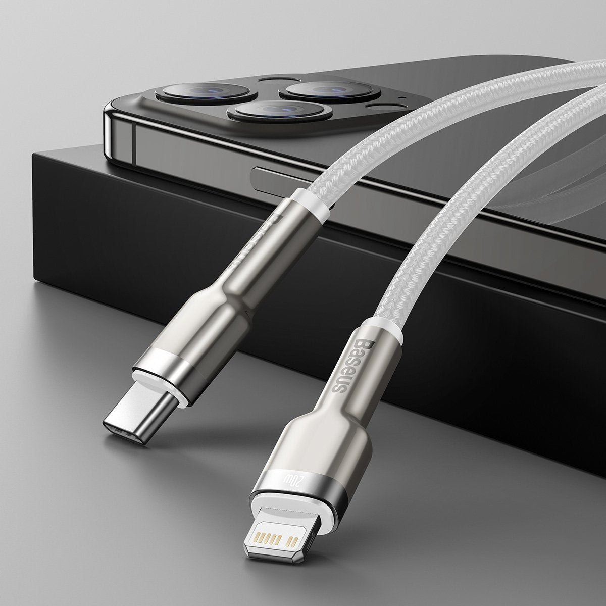 Baseus Καλώδιο USB-C σε Lightning Cafule, PD, 20W, 1m (Λευκό)