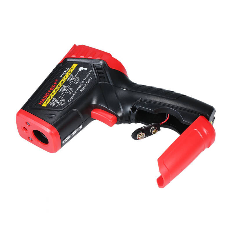 Habotest Ψηφιακό Θερμόμετρο με Λέιζερ/Μετρητής υγρασίας HT651D (Μαύρο/Κόκκινο)