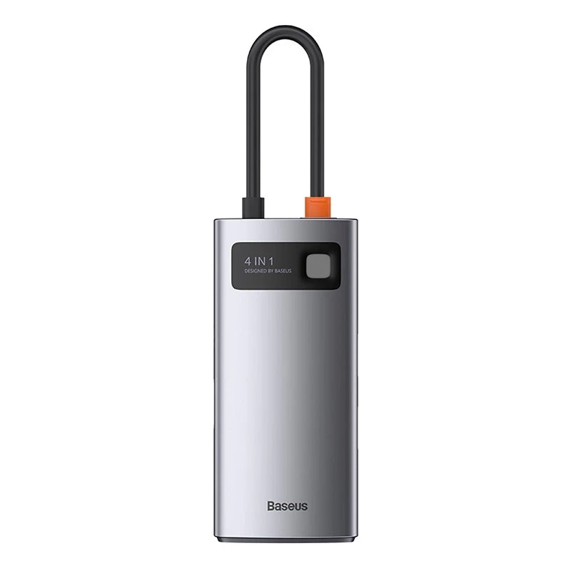 Baseus Docking Station 4σε1 Metal Gleam Series, USB-C σε USB 3.0 + USB 2.0 + HDMI + USB-C PD (Ασημί)