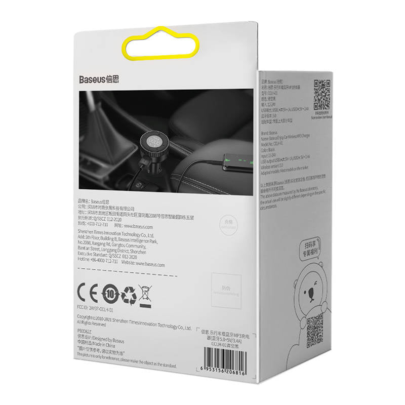 Baseus Transmitter/Φορτιστής Αυτοκινήτου Enjoy, MP3, Bluetooth 5.0, MicroSD, AUX (Μαύρο)