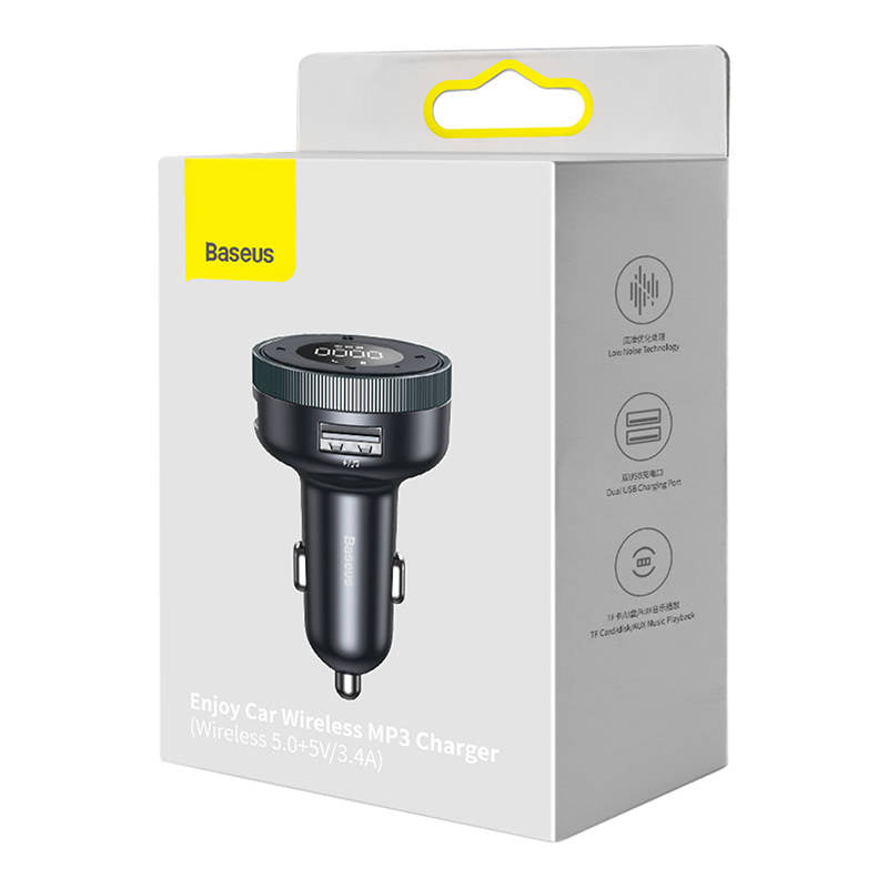 Baseus Transmitter/Φορτιστής Αυτοκινήτου Enjoy, MP3, Bluetooth 5.0, MicroSD, AUX (Μαύρο)