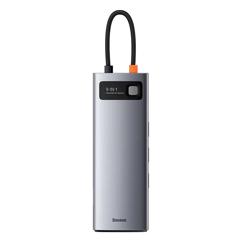 Baseus Docking Station 9σε1 Metal Gleam Series, USB-C σε 3xUSB 3.0 + HDMI + USB-C PD + Ethernet RJ45 + MicroSD/SD + VGA (Ασημί)