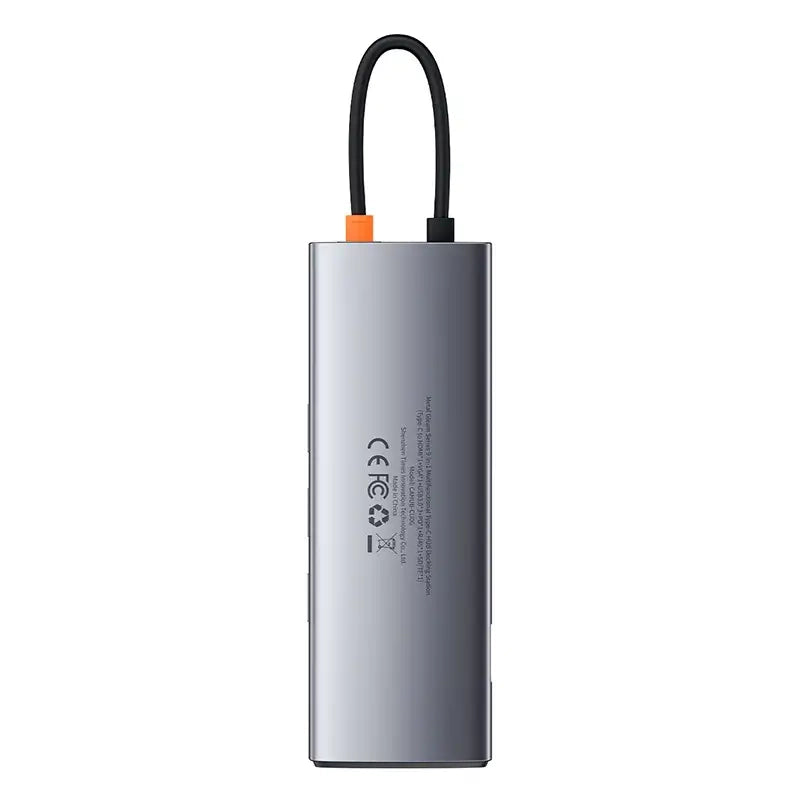 Baseus Docking Station 9σε1 Metal Gleam Series, USB-C σε 3xUSB 3.0 + HDMI + USB-C PD + Ethernet RJ45 + MicroSD/SD + VGA (Ασημί)