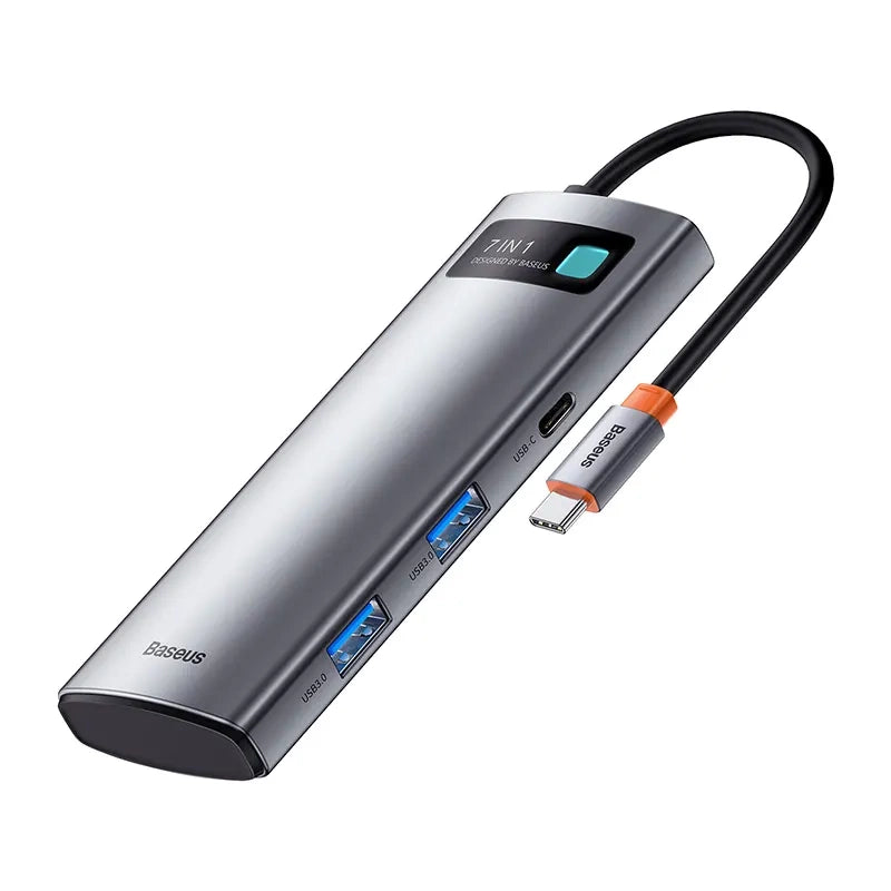 Baseus Docking Station 7σε1 USB-C σε 2xUSB 3.0 + HDMI + USB-C PD (Ασημί)