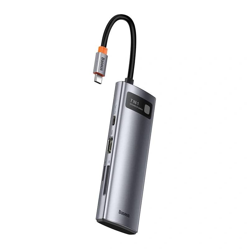 Baseus Docking Station 7σε1 USB-C σε 2xUSB 3.0 + HDMI + USB-C PD (Ασημί)
