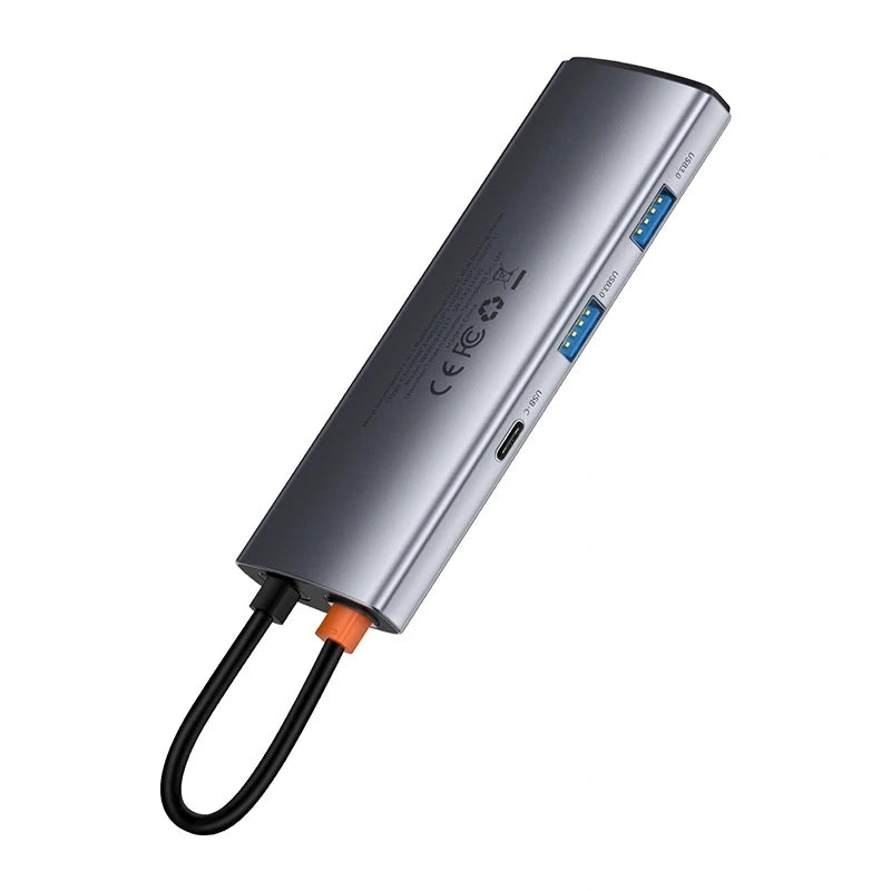 Baseus Docking Station 7σε1 USB-C σε 2xUSB 3.0 + HDMI + USB-C PD (Ασημί)