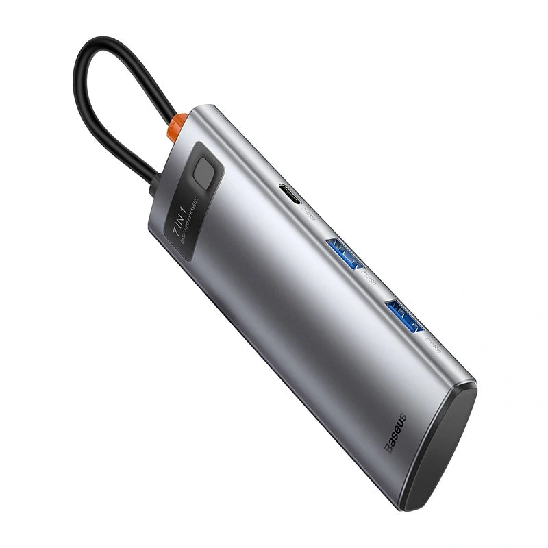 Baseus Docking Station 7σε1 USB-C σε 2xUSB 3.0 + HDMI + USB-C PD (Ασημί)