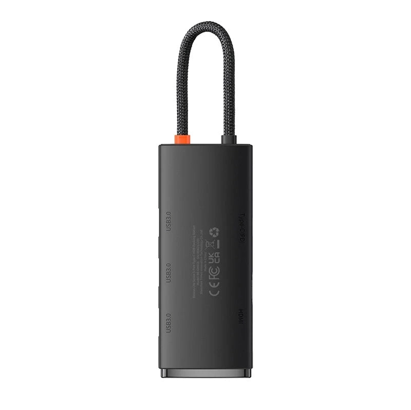 Baseus Docking Station 5σε1 USB-C σε 3xUSB 3.0 + USB-C + HDMI Lite Series (Μαύρο)
