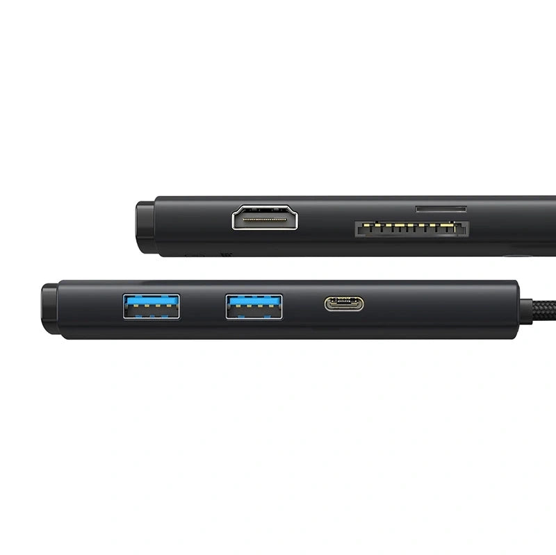 Baseus Docking Station 6σε1 USB-C σε 2xUSB 3.0 + USB-C + HDMI + SD/TF Lite Series (Μαύρο)