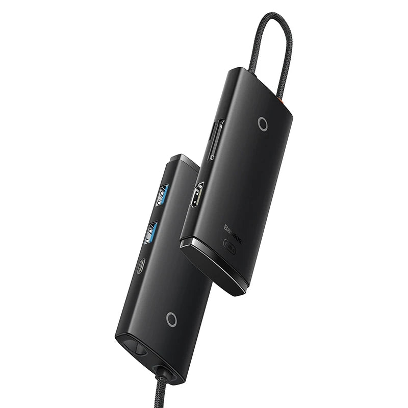 Baseus Docking Station 6σε1 USB-C σε 2xUSB 3.0 + USB-C PD + HDMI + SD/TF Lite Series (Μαύρο)