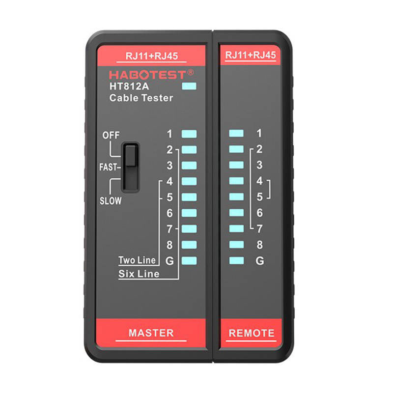 Habotest Tester Καλωδίων Δικτύου HT812A RJ45/RJ14/RJ12/RJ9 (Μαύρο)
