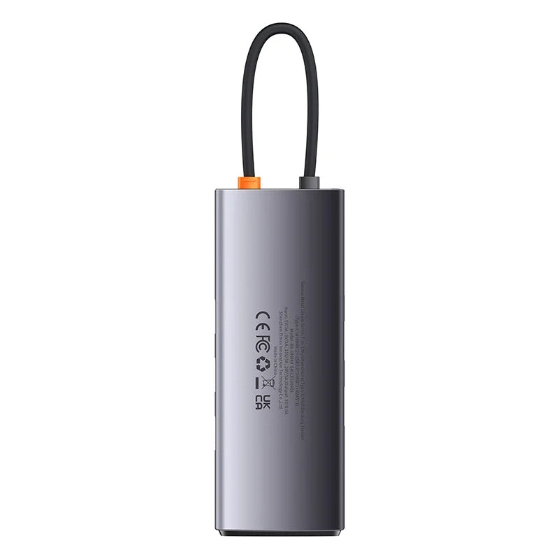 Baseus Docking Station 7σε1 Metal Gleam Series,USB-C σε 3xUSB 3.0 + 2xHDMI + USB-C PD + Ethernet RJ45 (Ασημί)