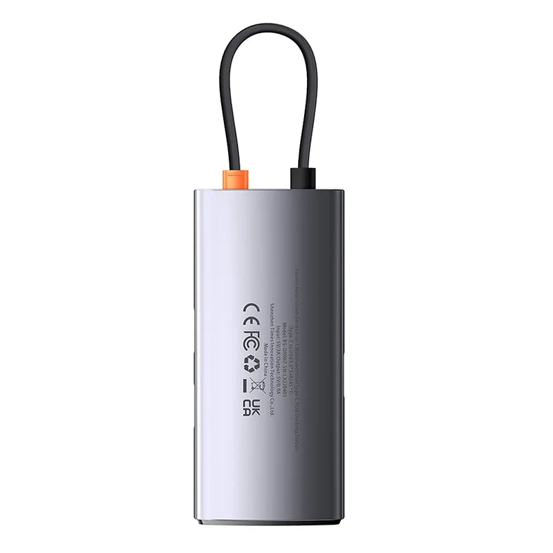 Baseus Docking Station 4σε1 Metal Gleam Series, USB-C σε 3xUSB 3.0 + Ethernet RJ45 (Γκρι)
