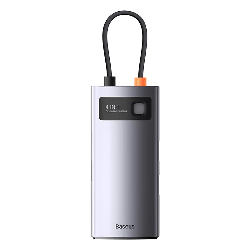 Baseus Docking Station 4σε1 Metal Gleam Series, USB-C σε 3xUSB 3.0 + Ethernet RJ45 (Γκρι)