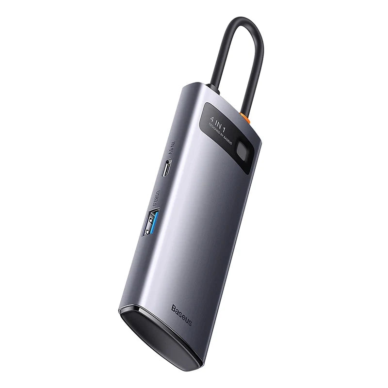 Baseus Hub 4σε1 Metal Gleam Series, USB-C σε 4xUSB 3.0 (Γκρι)