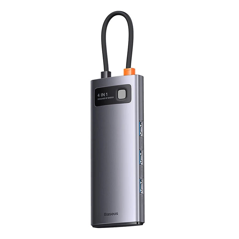 Baseus Hub 4σε1 Metal Gleam Series, USB-C σε 4xUSB 3.0 (Γκρι)