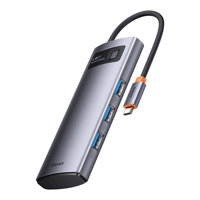 Baseus Hub 4σε1 Metal Gleam Series, USB-C σε 4xUSB 3.0 (Γκρι)