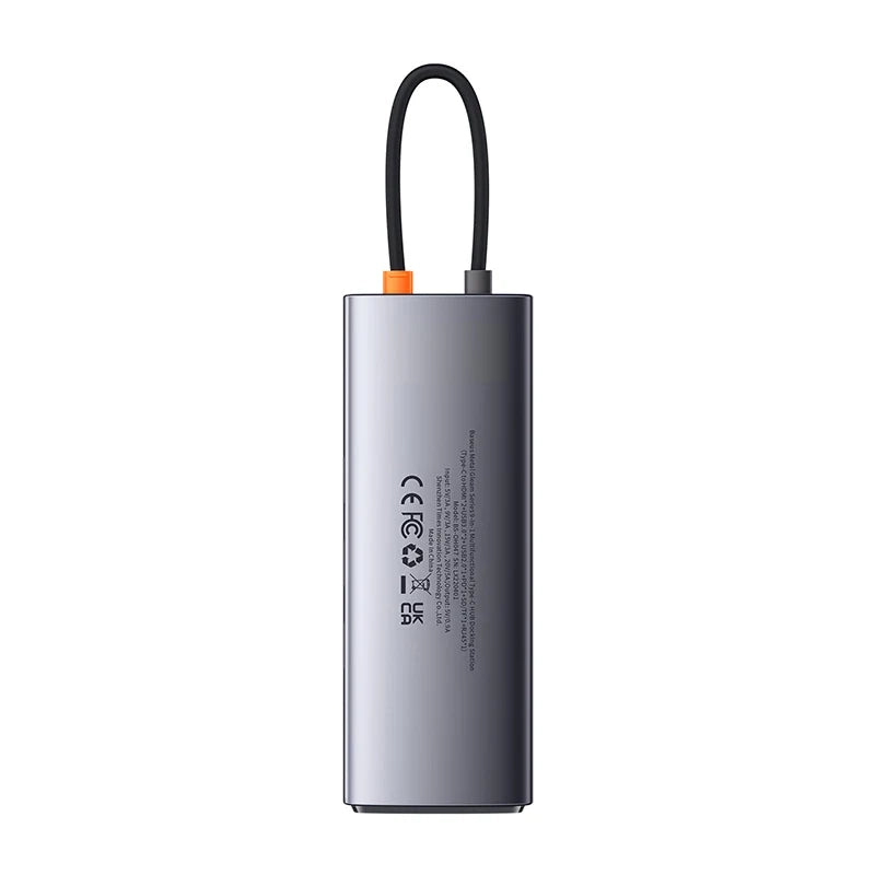 Baseus Docking Station 9σε1 Metal Gleam Series, USB-C σε 2xUSB 3.0 + 2xHDMI + USB 2.0 + USB-C PD + Ethernet RJ45 + MicroSD/SD (Γκρι)