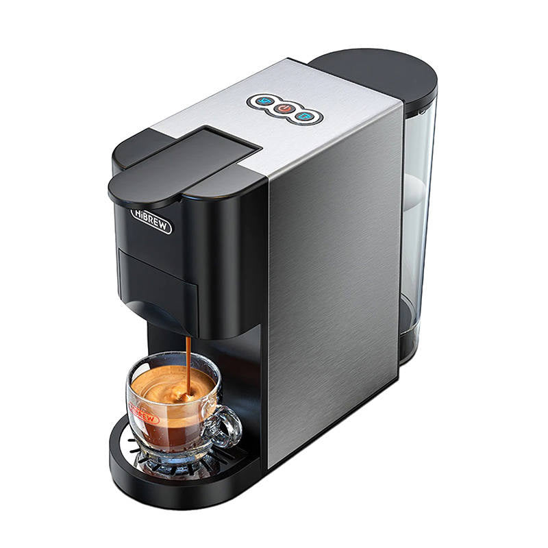 HiBREW Καφετιέρα για Κάψουλες H3A 4σε1 19bar (Μαύρο/Ασημί)