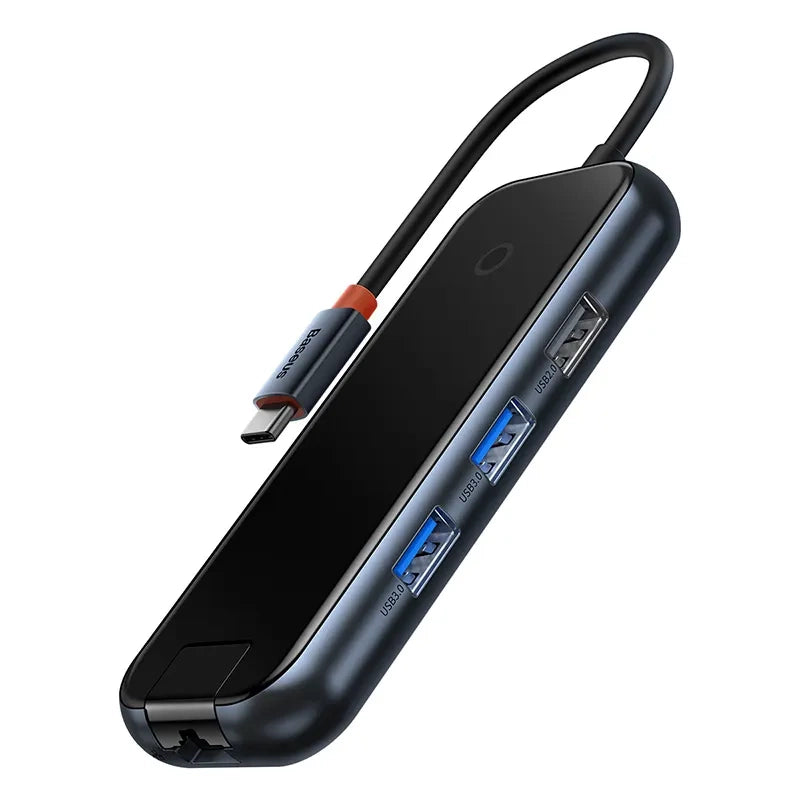 Baseus Docking Station 5σε1 AcmeJoy Series USB-C σε 2xUSB 3.0 + USB 2.0 + USB-C PD + RJ45 (Γκρι)