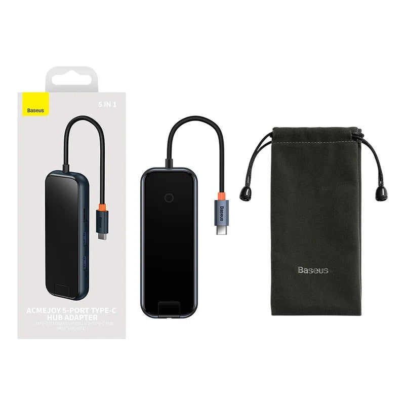 Baseus Docking Station 5σε1 AcmeJoy Series USB-C σε 2xUSB 3.0 + USB 2.0 + USB-C PD + RJ45 (Γκρι)