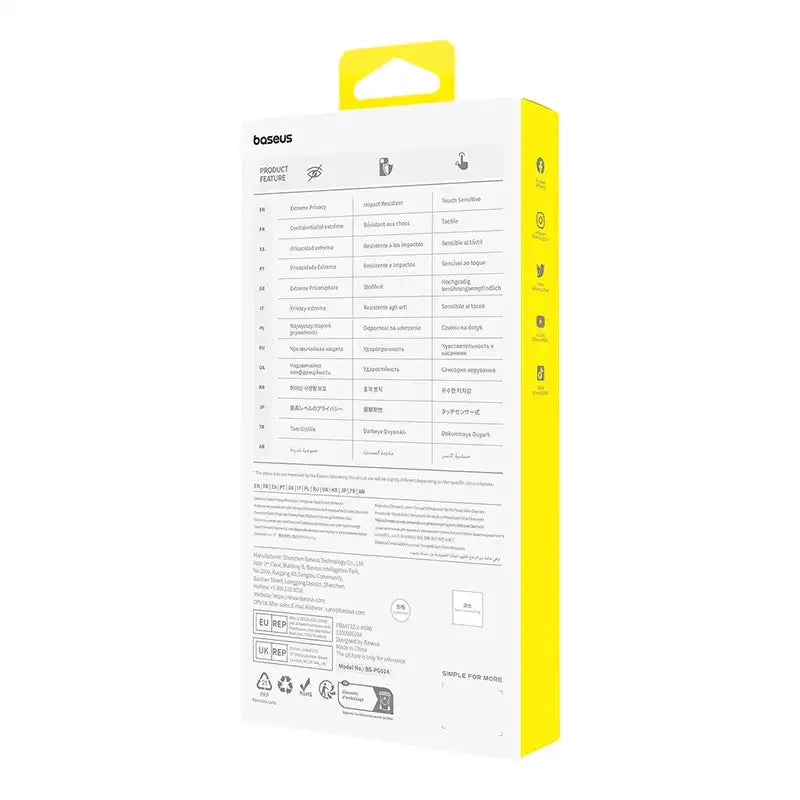 Baseus Προστατευτικό Οθόνης Tempered Glass Diamond με Φίλτρο Ιδιωτικότητας για iPhone 15 Plus (Διαφανές)