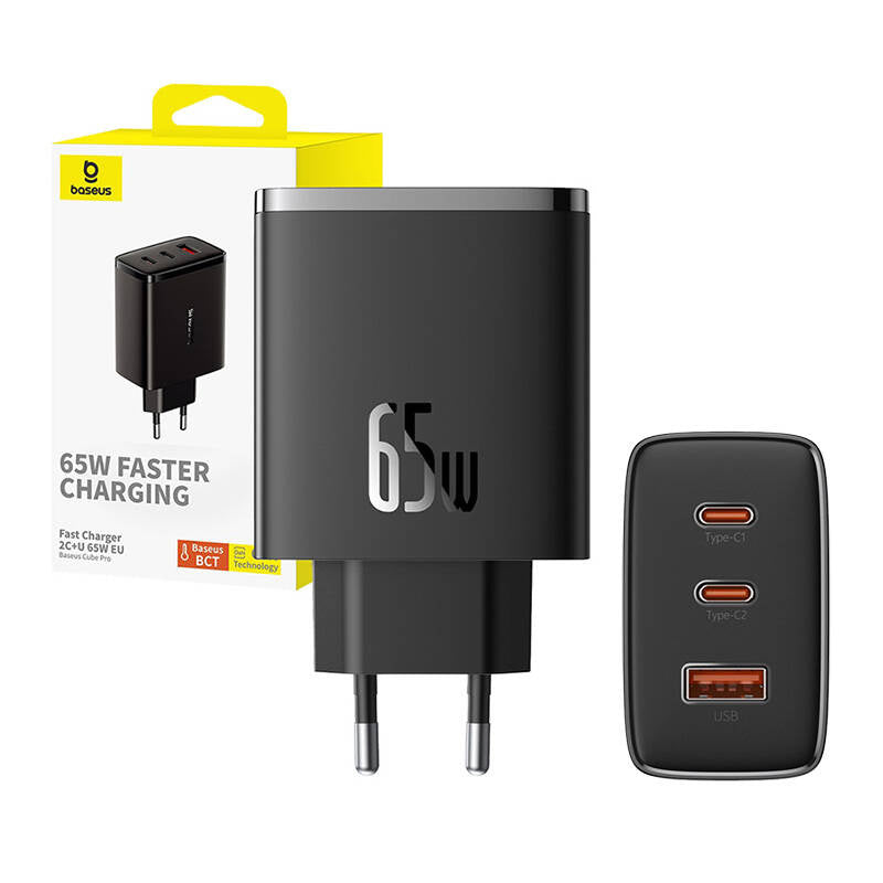 Baseus Φορτιστής OS-Cube Pro 2xUSB-C + USB, 65W (Μαύρο)