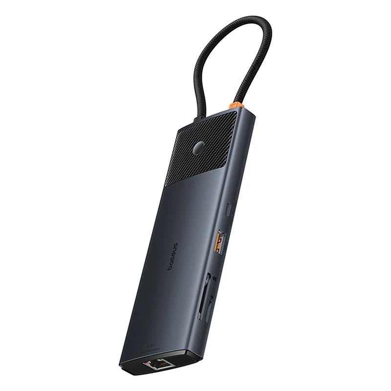 Baseus Docking Station 10σε1 USB-C σε 2xHDMI, 3xUSB-A, USB-C, RJ45, SD/TF, PD (Μαύρο)