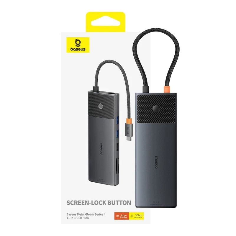 Baseus Docking Station 11σε1 USB-C Metal Gleam Series (Γκρι)