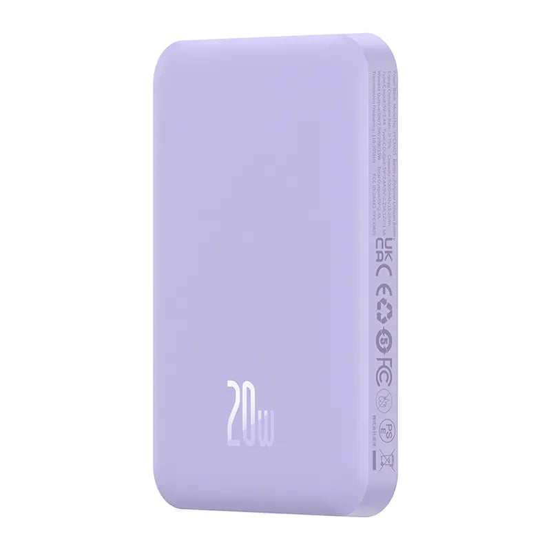 Baseus Powerbank Magnetic Mini 5000mAh, USB-C 20W (Λιλά)