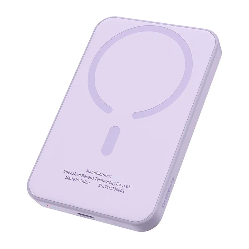 Baseus Powerbank Magnetic Mini 5000mAh, USB-C 20W (Λιλά)