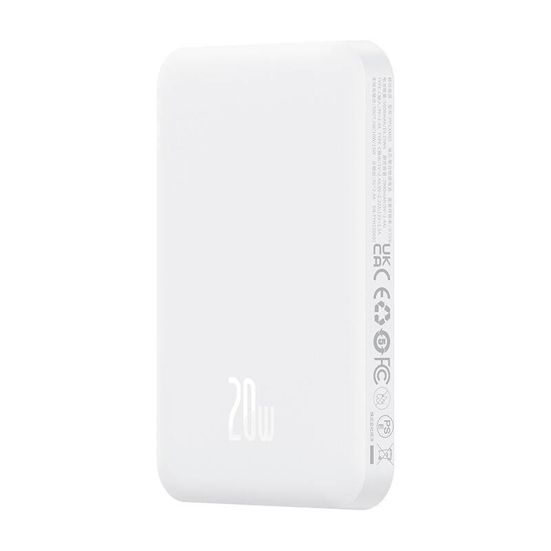 Baseus Powerbank Magnetic Mini 5000mAh, USB-C 20W (Λευκό)