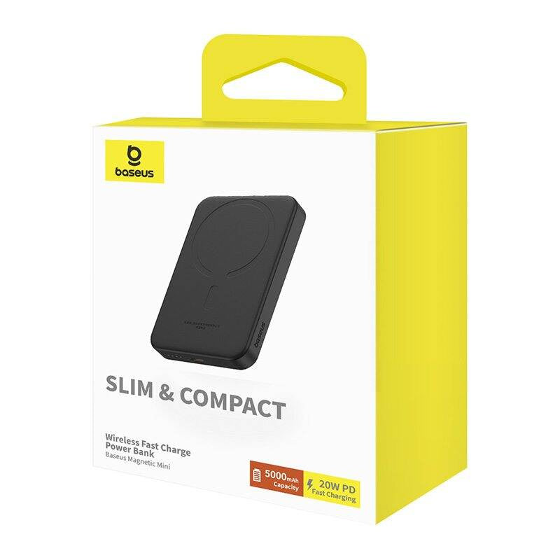 Baseus Powerbank Magnetic Mini 5000mAh, USB-C 20W (Μαύρο)