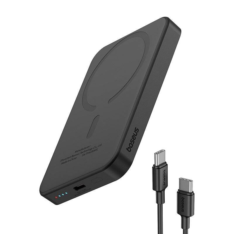 Baseus Powerbank Magnetic Mini 5000mAh, USB-C 20W (Μαύρο)