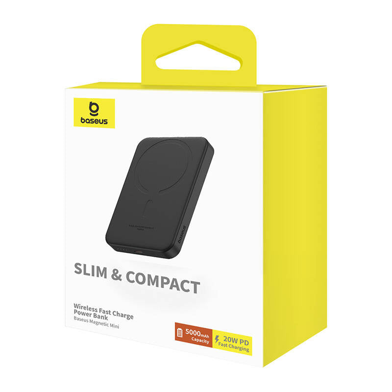 Baseus Powerbank Magnetic Mini 5000mAh, USB-C 20W (Μαύρο)