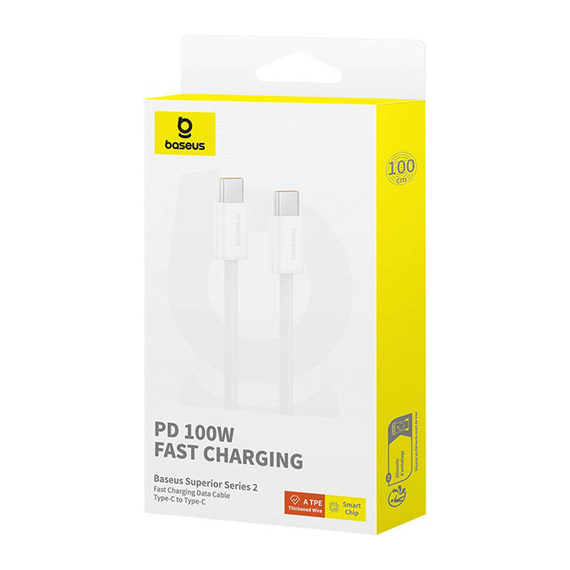 Baseus Superior 2 100W 1m USB-C to USB-C fast charging cable (white