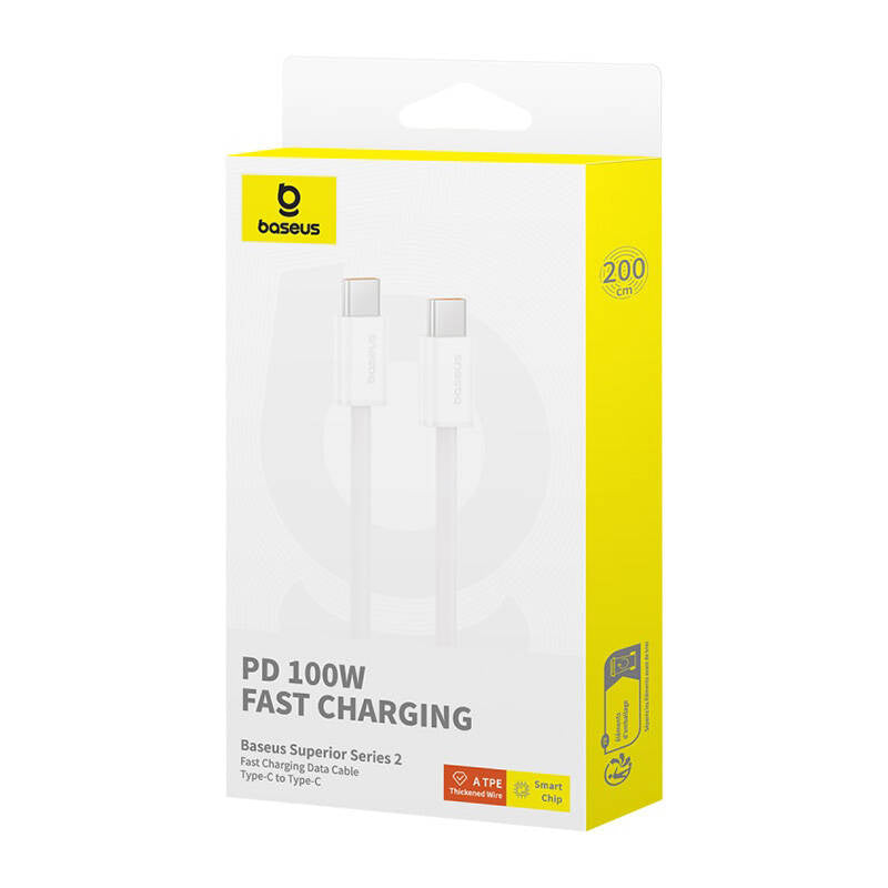 Baseus Superior 2 100W 2m USB-C to USB-C fast charging cable (white)