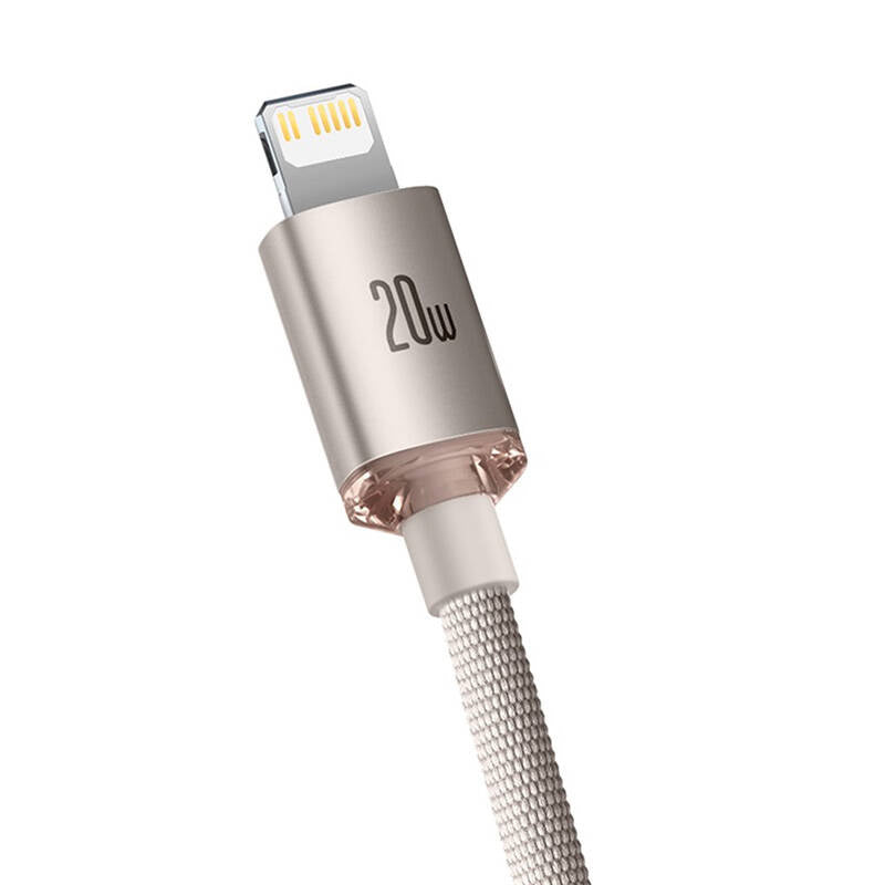 Baseus Crystal Shine USB-C to iP cable, 20W, 1.2m (pink)