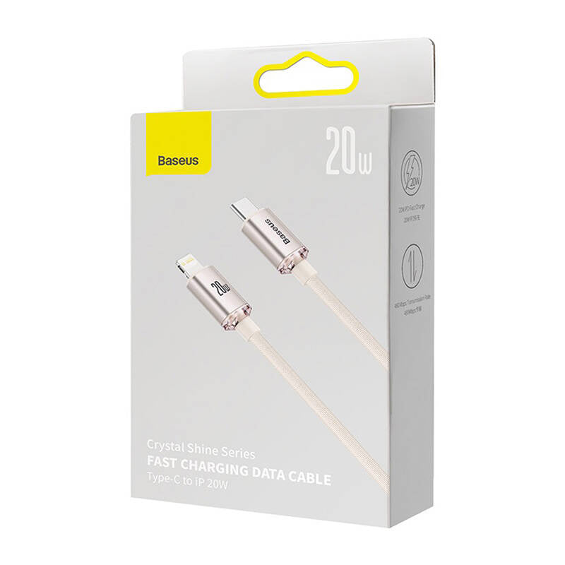 Baseus Crystal Shine USB-C to iP cable, 20W, 1.2m (pink)